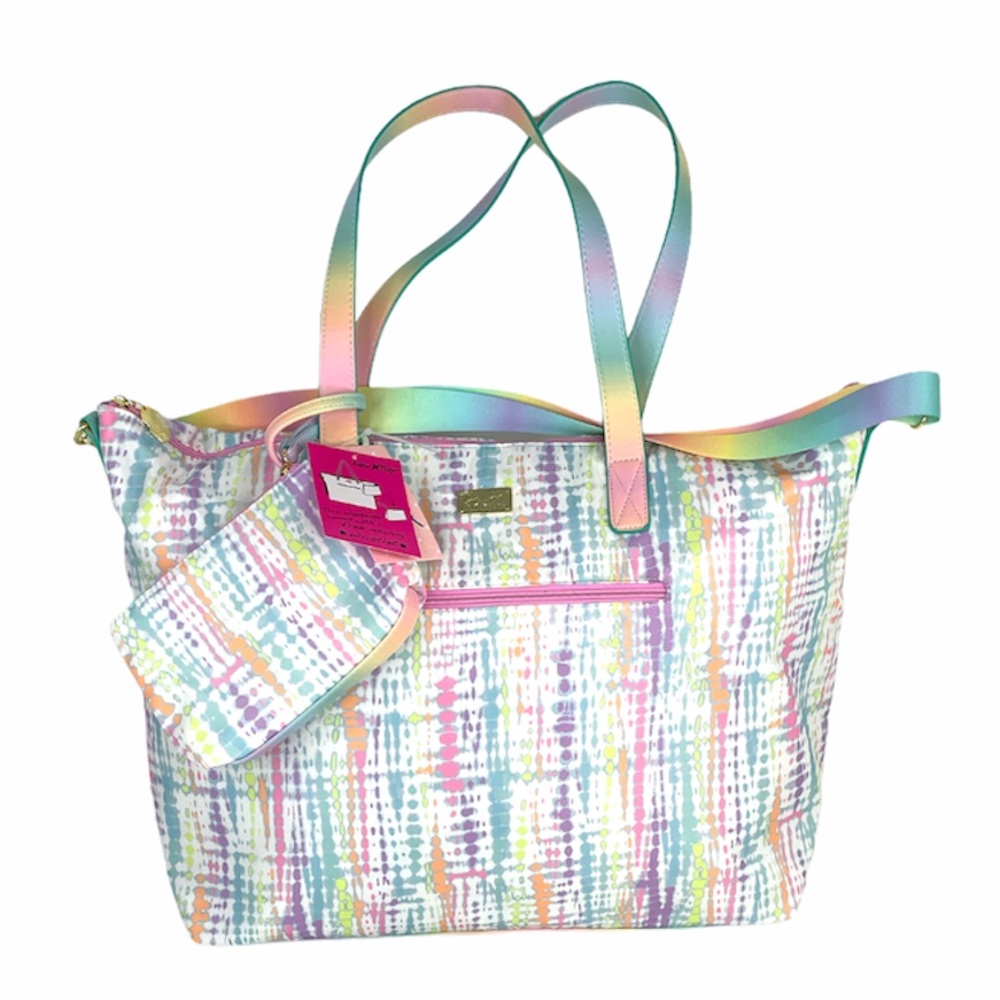 Betsey Johnson Overnight Bag and Wristlet Pastel